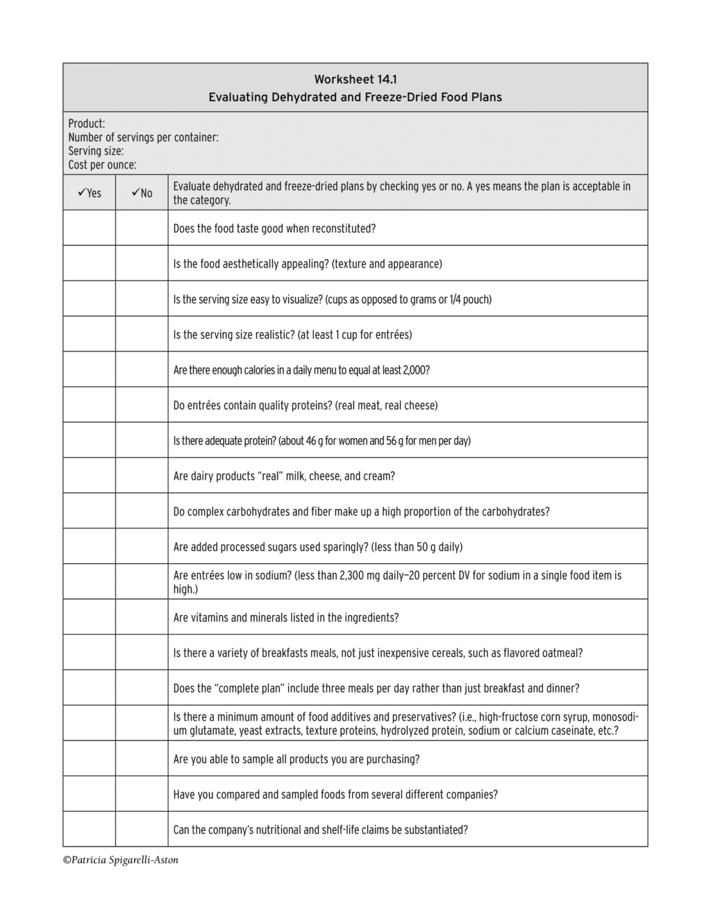 Crisis Preparedness Worksheet 14.1